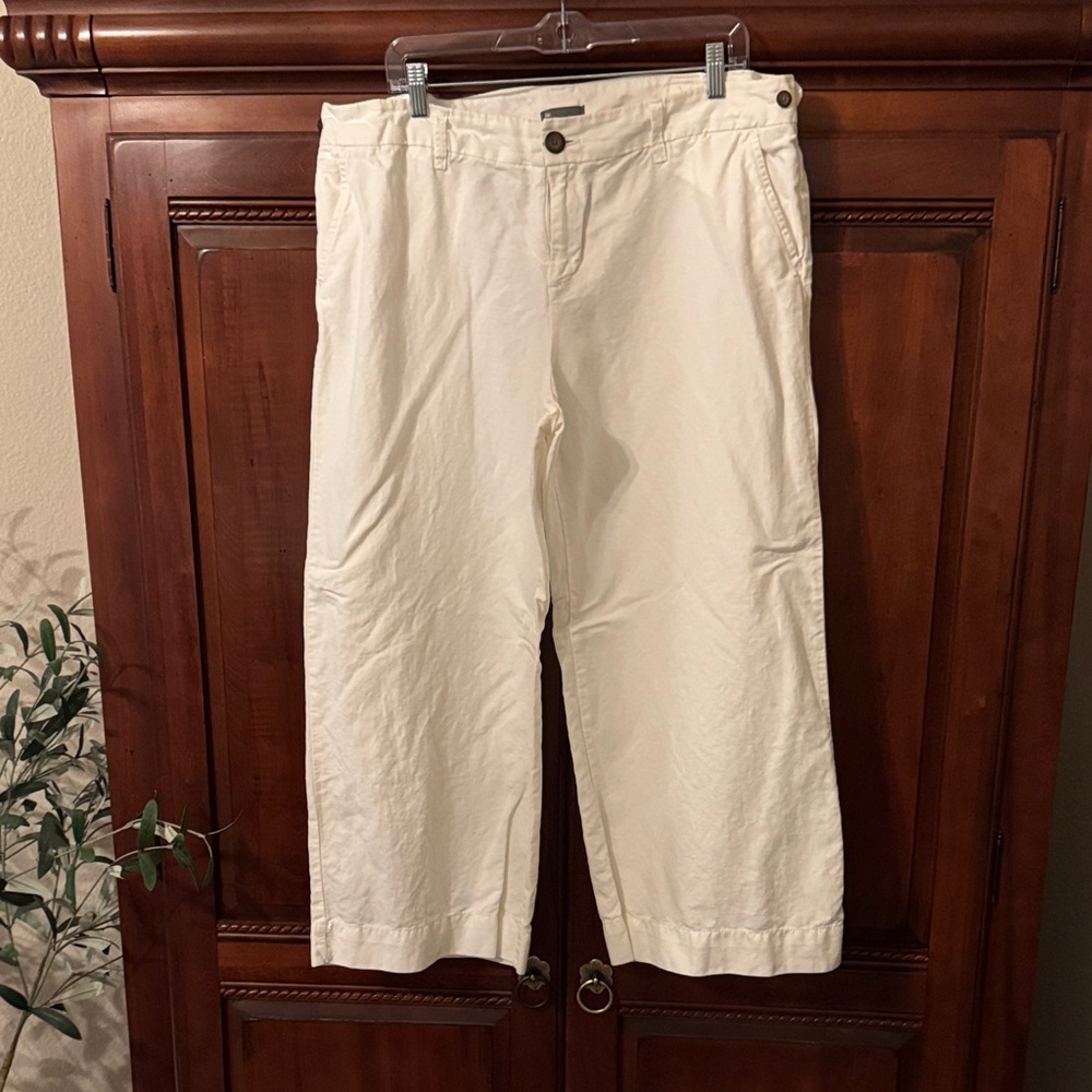 GAP Women’s White Cropped Wide Leg Pants Size 16